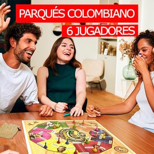 Parques Colombiano De Madera 6 Jugadores Magnetico Parcheesi Board Game Original Doble Cara 