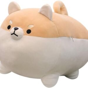 BLACKOBE Anime Shiba Inu Plush Stuffed Sotf Pillow Doll Cartoon Doggo Cute Shiba Animal Toy, Valentine's & Christmas Gifts for Girlfriends Kids, Round Eye, 16 in (Brown)