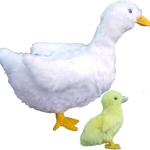 Adore 13' Standing Donna The White Duck with Baby Plush Stuffed Animal Toy
