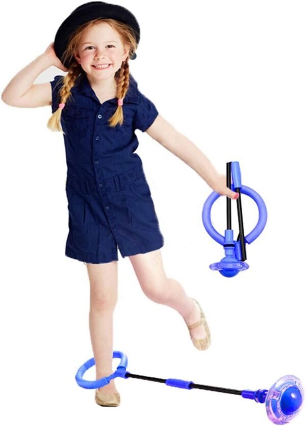 ILNCLUY Skip Ball for Kids, Foldable Ankle Skip Ball Flashing Jumping Ring Colorful Sports Swing Ball, Fitness Fat Burning Jump Rope Game for Boy and Girl