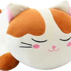elfishgo Cat Big Plush Hugging Pillow, Super Soft Kitten Kitty Stuffed Animals Toy Gifts for Kids, Girls, Bed, Christmas, Valentine 21.7' (Brown)