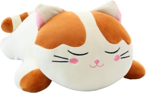 elfishgo Cat Big Plush Hugging Pillow, Super Soft Kitten Kitty Stuffed Animals Toy Gifts for Kids, Girls, Bed, Christmas, Valentine 21.7' (Brown)