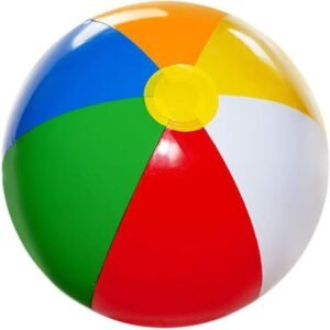 4E's Novelty Beach Balls for Kids Bulk [12 Pack] Large 20 inch Inflatable Beach Ball, Rainbow Color - Pool Toys for Kids, Beach Toys, Summer Toys, Summer Birthday Party Favors