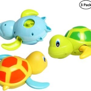 Dmeixs Baby Bath Toy Wind Up Bath Toys Turtle Bathtub Toys for Toddlers Floating Toys Eco-Friendly Material 3 Pack