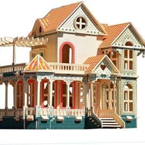 NWFashion Wooden Dream Dollhouse DIY Kits Miniature Doll House (Hawaii Villa)
