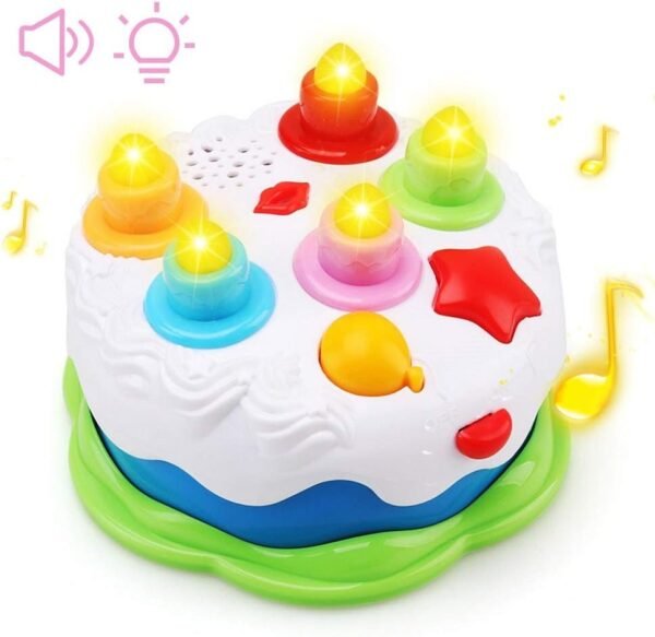Amy&Benton Kids Birthday Cake Toy for Baby & Toddlers with Counting Candles & Music, Gift Toys for 1 2 3 4 5 Years Old Boys and Girls