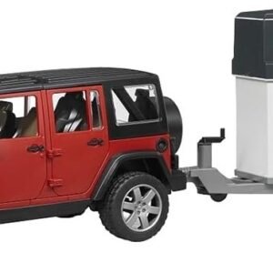Bruder Jeep Wrangler Unlimited Rubicon with Horse Trailer and Horse