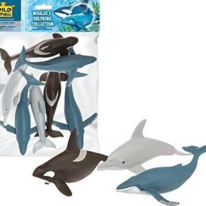 Wild Republic Polybag Whales and Dolphins, Humpback Whale, Orca , Dolphins, Kids Gifts, 7 - Pieces