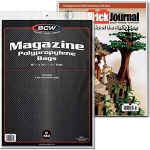 BCW Crystal Clear 2-mil Polypropylene Magazine Bags 8-3/4' X 11-1/8' with 1-1/2' Flap. (100-Count)