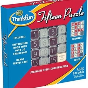 ThinkFun Fifteen Puzzle - Classic Puzzle Game, Perfect for Travel, Can Fit in Your Pocket For Age 8 and Up