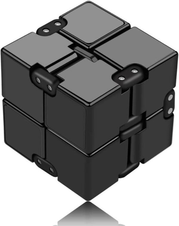 open up to love Infinity Cube Fidget Toy Hand Killing Time Prime Infinite Cube for ADD, ADHD, Anxiety, and Autism Adult and Children (Black)