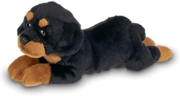 Bearington Lil' Gunner Small Plush Rottweiler Stuffed Animal Puppy Dog, 8 inches