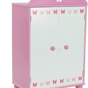 Emily Rose 18 Inch Doll Furniture for American Girl Dolls | Doll Closet Armoire with Butterfly Detail, Includes 5 Wooden Doll Clothes Hangers | Fits 18' American Girl Doll Clothes