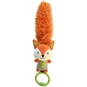 Yoee Baby Newborn Toy for Early Development Baby Rattle and Sensory Toy with Teether, Sounds, Textures and Handle for Interactive Play - Fox