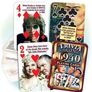 Flickback 1940 Trivia Playing Cards, 80th Birthday Gift
