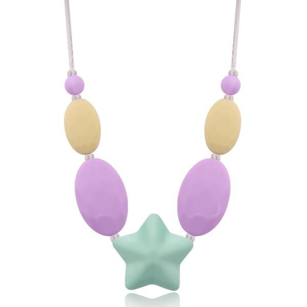 Original Baby Teething Necklace for Mom,Infant Chewing Toys,Sensory Chewing Biting Nursing Beads Jewelry BPA Free,Silicone Teether for Autism ADHD Fidgety Kids Adults - Oral Motor Chewing Biting Needs