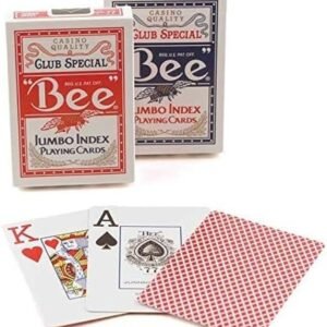 Bee 2 Decks Jumbo Playing Cards Red & Blue Deck Casino Quality