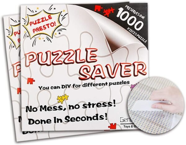 Jigsaw Puzzle Glue Mat Sticks - Saver 2000 Pieces Peel Stick with Strong Adhensive Paper Roll Up Frame Table Clear for Kids or Adult