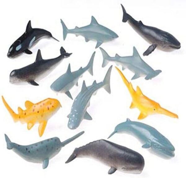 US Toy Lot of 12 Assorted Whale And Shark Toy Figure