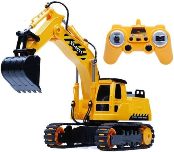 Eoncore 8CH Remote Control Excavator Toy 2.4Ghz RC Construction Tractor Toy with Rechargeable Battery Simulation Engineering Car for Kids Sand Snow Digger