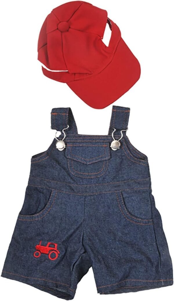 Farmer Outfit with Cap Outfit Teddy Bear Clothes Fits Most 14' - 18' Build-A-Bear and Make Your Own Stuffed Animals
