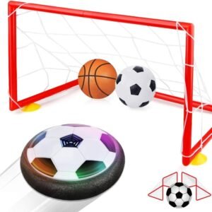 Betheaces Kids Toys Hover Soccer Ball Set 2 Goals Gift Football Disk Toy LED Light Boys Girls Age 2, 3, 4,5,6,7,8-16 Year Old, Indoor Outdoor Sports Ball Game Children