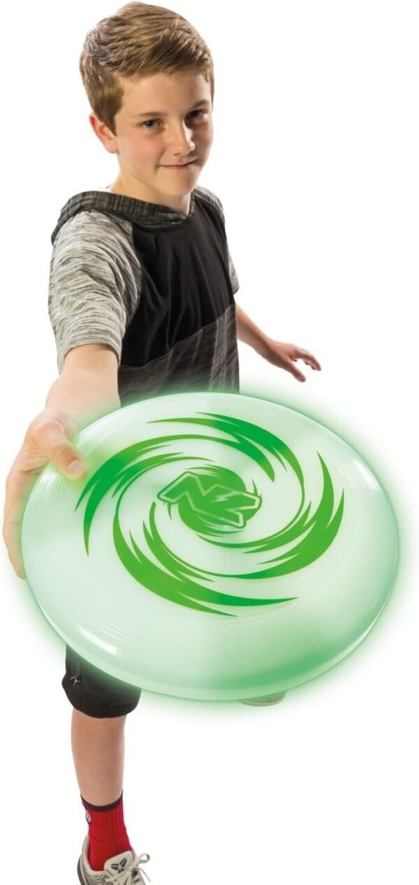 NightZone Horizon Light Up Disc by Toysmith - Flying Disk Toy with LED Lights for Outdoor Active Play Sport of Catch - A Great Gift for Kids & Teens, Boys & Girls