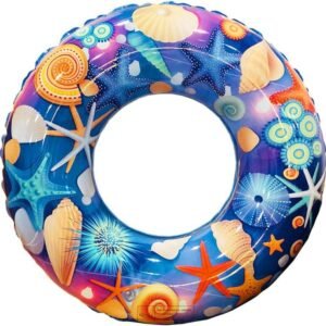 ZaH Swim Rings for Kids Adults Pool Swimming Ring Inflatable Float Raft Water Swim Tube Summer Beach Party Decoration (20 inch, Blue Sea)