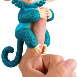 WowWee Fingerlings Monkeys - Fingerblings - Glam (Turquoise/Blue) - Friendly Interactive Toy