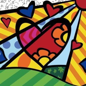 Diy oil painting, paint by number kits for kids - Colorful heart 8'X 8'.