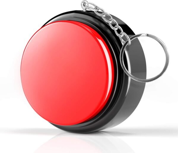 Beanlieve Recordable Sound Talking Button - Sound Button Toy With M7 Keychain, 20 Seconds Talking Button For Funny Prank & Office Trinket & Non-Verbal Students
