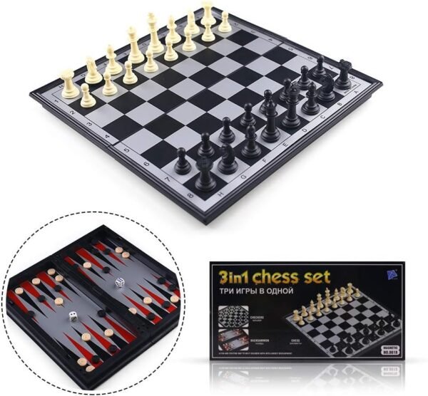 3 in 1 Magnetic Travel Chess Set Portable Chess with Storage Bag for Kids and Adults Gift Learning and Education Toy Gift