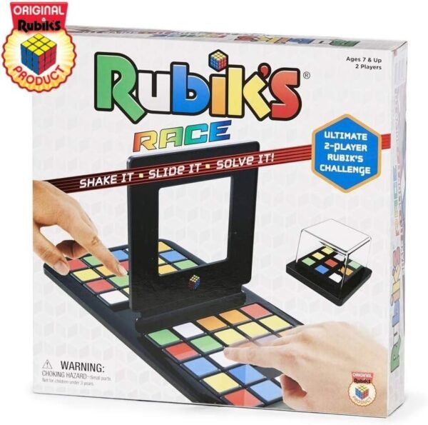 Rubik's Race Game, Head To Head Fast Paced Square Shifting Board Game Based On The Rubiks Cubeboard, for Family, Adults and Kids Ages 7 and Up