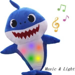Chengbo-Baby Shark Official Singing Plush, Music Sound Baby Shark Plush Doll Soft Baby Cartoon Shark Stuffed & Plush Toys Singing English Song for Kids Gift Children Gir9?Blue?
