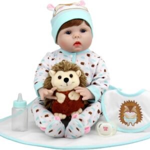 Aori Lifelike Reborn Baby Dolls 22 Inch Real Looking Weighted Reborn Boy Doll with Hedgehog Toy Best Birthday Set for Girls Age 3