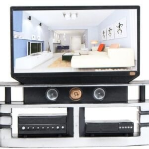 E-TING Dollhouse Furniture Accessories Playset for Girl Dolls (Hi-Fi TV Cabinet Set)