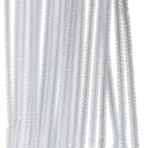 Darice Chenille Stems, 100 Piece (6mm x 12in), White, Count