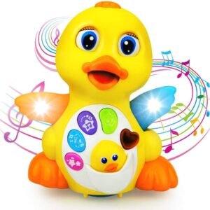 Liberty Imports Light Up Dancing Walking Yellow Duck Baby Toy with Music and LED for Infants, Toddler Interactive Learning Development, School Classroom Prize and Children