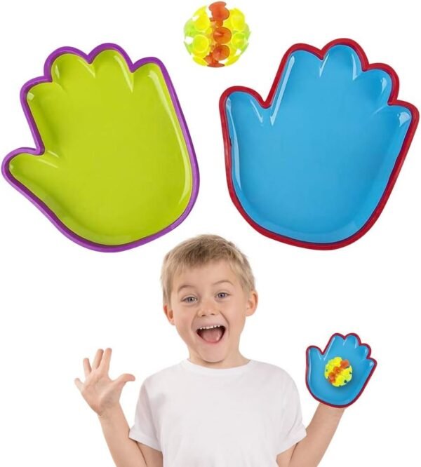 Gamie Toss and Catch Suction Ball Set - Fun Summer Outdoor Beach Game for Kids and Adults - Includes 2 Catcher Hands and 1 Tossing Suction Ball - Great Gift for Boys and Girls