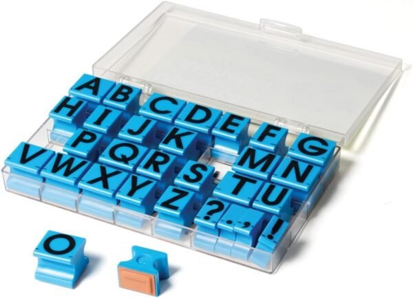 Educational Insights Alphabet Rubber Stamps Uppercase, 5/8', Ages 4 and Up, (30 Pieces - 26 Letters and 4 Punctuation Marks)