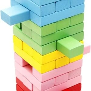 Lewo Wooden Stacking Board Games Building Blocks for Kids - 48 Pieces