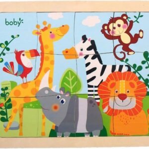 12 Piece Puzzles for Kids Ages 2-6 - Animal Wooden Jigsaw Puzzles for Toddlers 2 Year Old