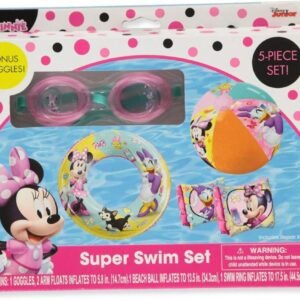 What Kids Want Disney Jr. Minnie Bowtique Super 5Piece Swim Set Goggles & Inflatable Swim Set