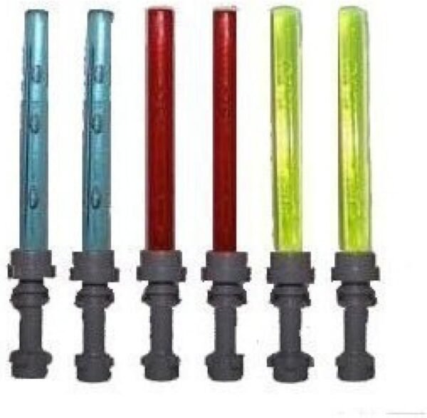 LEGO Lot of 6 Lightsaber for Small Minifigures (2 Red, 2 Blue, 2 Yellow)
