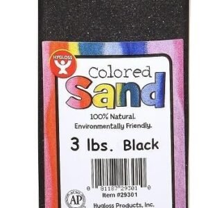 Hygloss Products Colored Play Sand - Assorted Colorful Craft Art Bucket O' Sand, 3 lb, Black