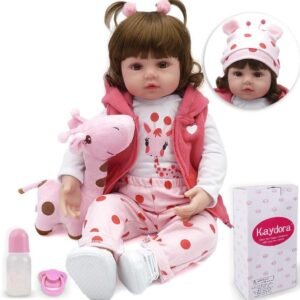 Kaydora Reborn Baby Doll Girl, 16 inch Soft Weighted Body, Cute Lifelike Handmade Silicone Doll