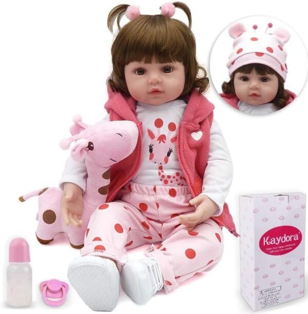 Kaydora Reborn Baby Doll Girl, 16 inch Soft Weighted Body, Cute Lifelike Handmade Silicone Doll
