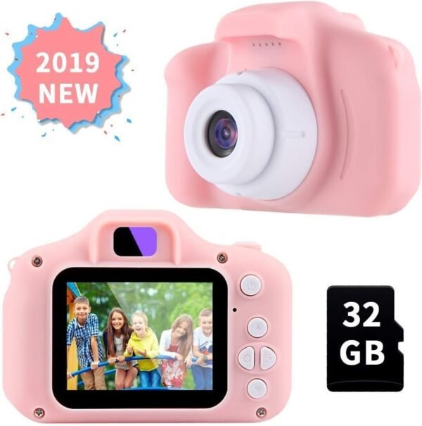 Electron Kids Digital Camera with 32 GD SD Card for 3-10 Years Boys or Girls Gift (Pink) Gift