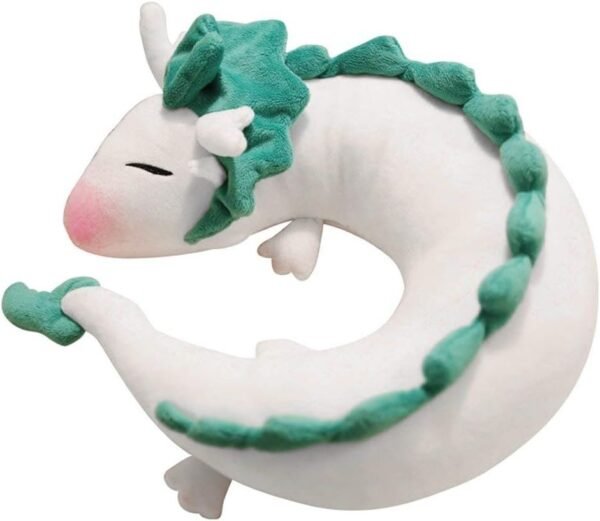 YOUDirect Anime Cute White Dragon Neck Pillow U-shaped Travel Pillow- Doll Plush Toy Haku Dragon Neck Pillow, Soft Plush Dragon Stuffed Doll