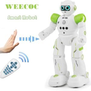 WEECOC Smart Robot Toys Gesture Control Remote Control Robot Kids Toys Birthday Can Singing Dancing Speaking Two Walking Models (Green)